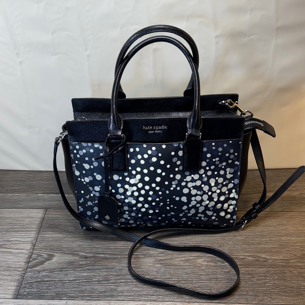 Kate Spade Black and White Dotted Satchel